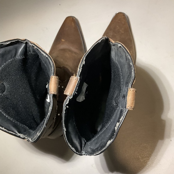 Santa Fe Boot Co Brown Leather Floral Jeweled Cowboy Western Boots Size 8.5 - Picture 2 of 12